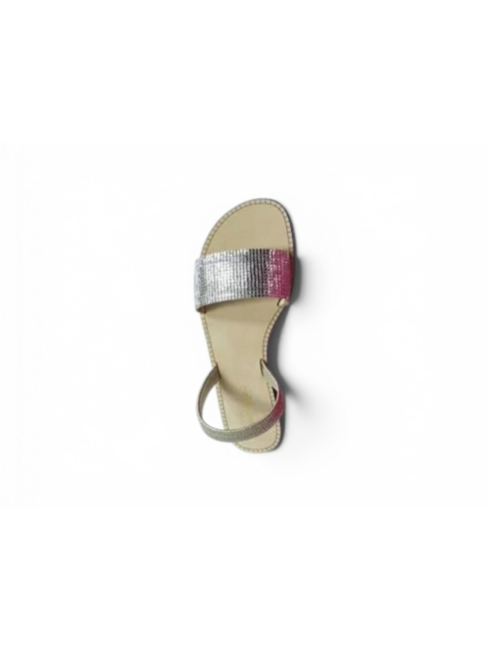 Lilly Pulitzer Amelia Flat Sandals Gold Metallic Slingback Rhinestones Glam